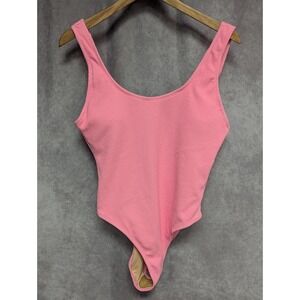 Cotton On Body Scoop Back One Piece Cheeky Swimsuit Women L Malibu Pink  (S75)